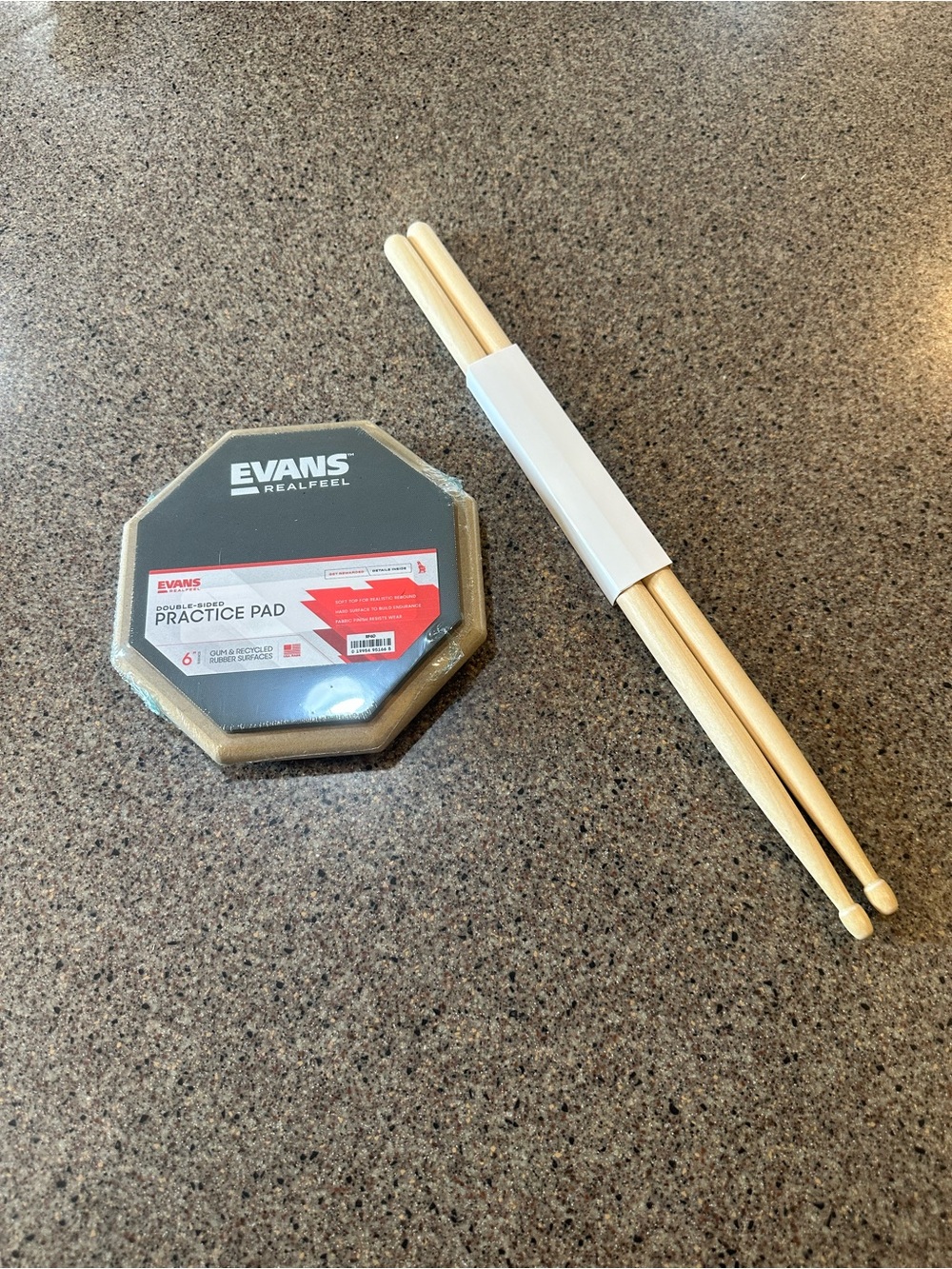 Evans RealFeel 6" Practice Pad with Drumsticks